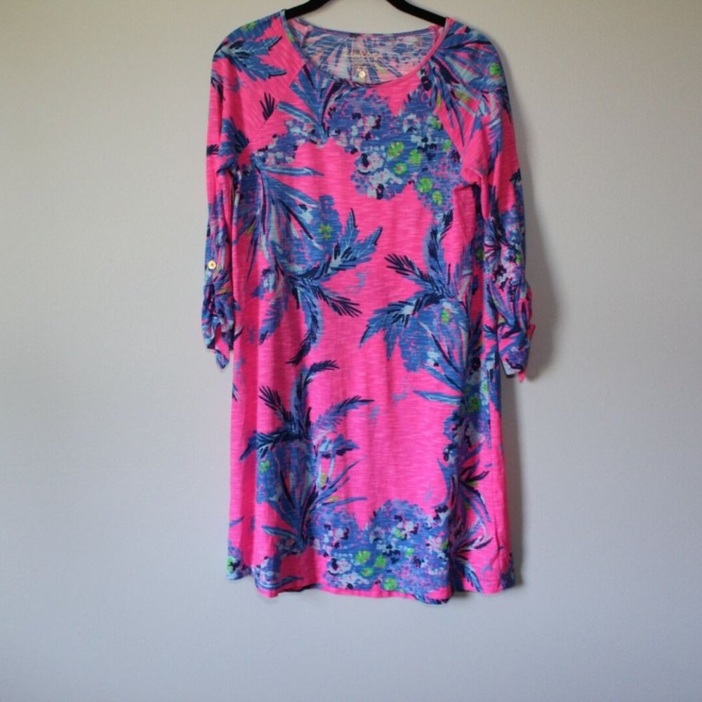 Lilly Pulitzer Surfcrest Swing Dress Pink Tropical Print Size Small H12912 - Picture 10 of 11